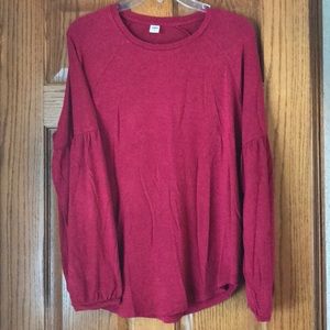 Red Sweater with Flare Sleeve